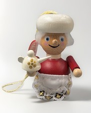 Vintage Steinbach Mrs Claus Cratchit Maid with Teapot Ornament Made in Germany picture