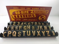 Vintage DA-NITE Reflecting Metal Letters Advertising Display Set Cleveland OH picture