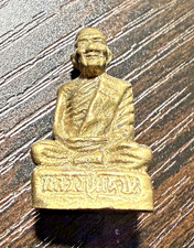 Mini Solid Brass Sitting Buddha Statue Figurine / Statue / Eastern Amulet /BX picture