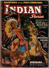 Indian Stories 1950 Summer FIRST issue War Chief on Horseback Pulp picture