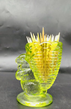 Williams Sonoma Glass Rabbit Candleholder Toothpick Holder Egg Holder Lime Green picture