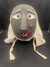 Vintage Korean Yangju Style Wooden Folk Dance Mask Hand Painted 12ā Theater Art picture