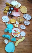Melmac Wear 1950s Dishes Plastic LOT 67 Pieces Vtg Multicolored picture