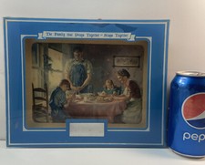 Vtg 30-40’s FAMILY THAT PRAYS TOGETHER STAYS Glass Frame Print Garage AD picture