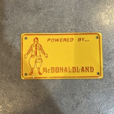 Vintage Ronald Powered by McDonaldland Metal Bicycle License Plate 1970’s picture