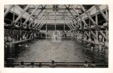 Haynes Yellowstone Geyser Swimming Pool Inter. View NM RPPC Photo Postcard COPY picture