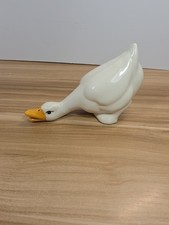 Vtg Ceramic White Duck Ceramic Goose Figure Cottage Core Decor picture