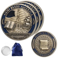 3PCS USA 250th Anniversary Christian Commemorative Coin 1776-2026, God Bless ... picture