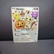 Mimikyu Halloween Pumpkin Japanese Style Custom Pokemon Spooky Art Card picture