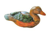 Vintage Signed Enesco Ceramic Duck Figurine picture