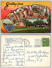 Standard Augusta Georgia Landmarks Large Letter Postcard picture