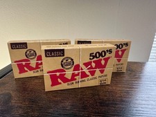 RAW Classic 500s ~1 1/4~ Rolling Papers (3 Packs) ~RAWTHENIC SOLD HERE picture
