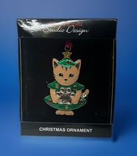 Regent Square Studio Design Best Cat Metal & Enamel Christmas Tree Cat Ornament picture