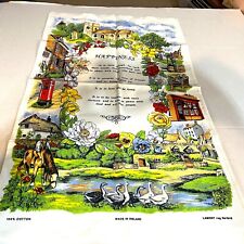 Vintage Lamont Happiness Tea Towel Cotton Made In Ireland picture