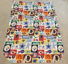 Vintage 1970s JC Penney NFL Logo Bed Flat Sheet 78”x 104” Excellent Condition picture