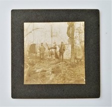 1904 antique HUNTING PHOTOGRAPH rifle BARNUM MN carrying deer picture