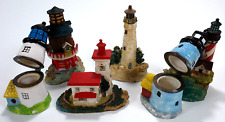 Vintage K's Collection Resin Lighthouse Lot of 4 + 2 Lighthouse Trinket Boxes picture