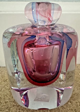 Fifth Avenue Sommerso Crystal Glass Perfume Bottle,  5”,  with Stopper - DS31 picture