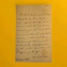 1826 Philadelphia Whiskey Letter Capt George de la Roche to William Meredith picture