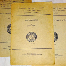 Lot of 3 Vintage 1943 Smithsonian War Background Studies WWII Japan Siam Burma picture