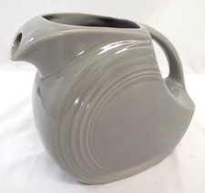 Vintage Fiesta Homer Laughlin Older HLC Disk Pitcher Water Jug Gray Large USA picture