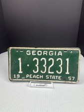 1957 GEORGIA license plate – FULTON CO– vintage car tag 1-33231 picture
