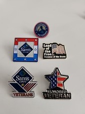 Sam's Club Salutes Veterans Set Of 5 Lapel Pins picture