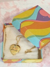 Vintage Disneyland Heart Locket Necklace Sleeping Beauty Castle with OG Box picture