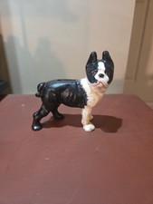 Vintage Boston Terrier Dog Cast Iron Bank Collectible Figurine picture