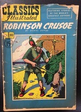 CLASSICS ILLUSTRATED #10 Robinson Crusoe by Daniel Defoe (HRN 78) G/VG  picture