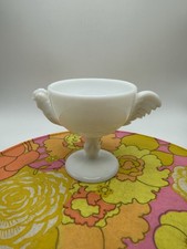 Vintage 1950s  XL Westmoreland White Milk Glass Rooster Egg Cup Holder 3.5” H picture