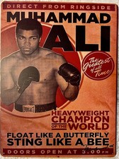 TIN SIGN Large 12x16 Muhammad Ali Cassius Clay Boxer Boxing World Champion #79 picture