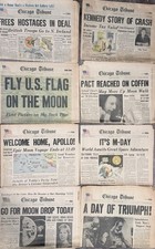Lot Of 8 Original Chicago Tribune Moon Landing newspapers 1969 Apollo -Very Rare picture