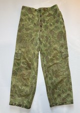 WWII USMC P-44 Frogskin Camo HBT Reversible Trousers Pants Marine Corps Altered picture