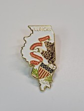 Illinois Travel Souvenir Lapel Pin Map Shape picture