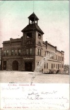 Vintage Postcard Fire Department & City Hall Crookston MN Minnesota 1907 E-536 picture