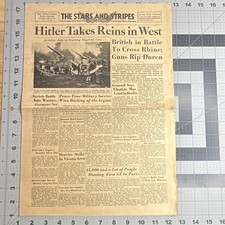 WWII 1944 Stars and Stripes Newspaper – September 21, 1944 Hitler Takes Rein A2 picture