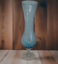 Vintage Blue Swirled Decorative Glass Bud Vase picture