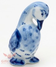 Gzhel porcelain figurine bird goose handmade Гжель picture