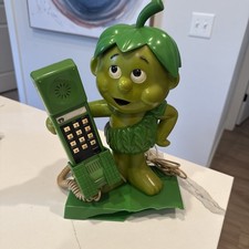 Jolly Green Giant Sprout Telephone 1984. Untested/Parts Broken Base. Read picture
