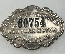 1909 NEW YORK (A?) CHAUFFEUR / DRIVER BADGE #3843 picture