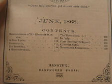 original DARTMOUTH COLLEGE -- june 1868 -- THE DARTMOUTH - 40pgs  picture
