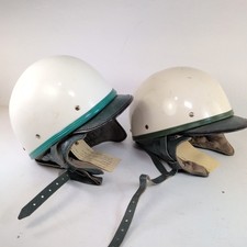 Lot of 2 VTG East German Police Motorcycle Helmets Volkspolizei Sizes 57 + 59 picture