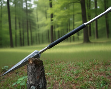 Historical Hand Forged Carbon Steel Spear Collectible Easter gift with sheath picture