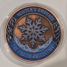 Winter's Embrace Frozen Collection 5oz .999 Copper Medal Limited Mintage 5000 picture