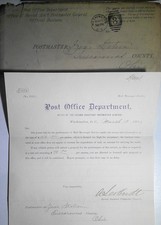 1886 Post Office Department Letter to Zoar Postmaster re. Mail Messenger Service picture