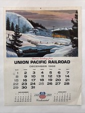 1969 Union Pacific Railroad Calendar Centennial Year 1869-1969 18.75” x 24” HUGE picture