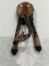 Novelty Decorative Hand Carved Hand Painted Wooden Giraffe Bowl picture