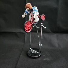 Balance Pendulum Figure Circus Clown Bear On Bicycle Push Toy Metal Kinetic Toy picture