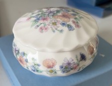 Vintage Wedgewood Angela floral bone China Small trinket box picture